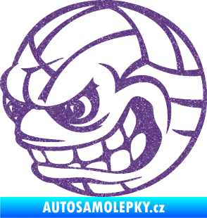 Samolepka Volejbalový míč 001 levá s obličejem Ultra Metalic fialová