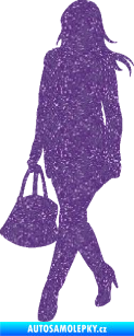 Samolepka Žena na nákupu 005 levá Ultra Metalic fialová