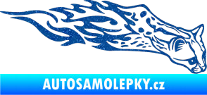 Samolepka Animal flames 080 pravá gepard Ultra Metalic modrá
