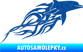 Samolepka Animal flames 102 pravá delfín Ultra Metalic modrá