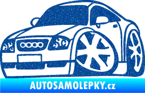 Samolepka Audi TT karikatura levá Ultra Metalic modrá