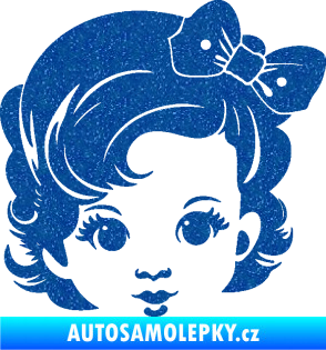 Samolepka Dítě v autě 110 pravá holčička s mašlí Ultra Metalic modrá
