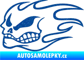 Samolepka Head - lebka - levá Ultra Metalic modrá