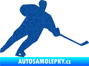 Samolepka Hokejista 014 pravá Ultra Metalic modrá