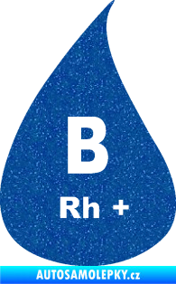 Samolepka Krevní skupina B Rh+ kapka Ultra Metalic modrá