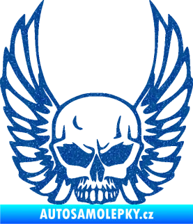 Samolepka Lebka 061 pravá s křídly Ultra Metalic modrá