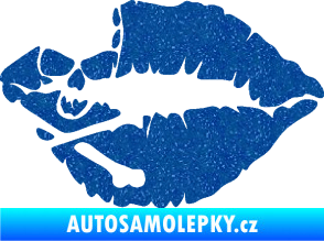 Samolepka Lebka polibek levá Ultra Metalic modrá