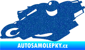 Samolepka Motorka 007 levá silniční motorky Ultra Metalic modrá