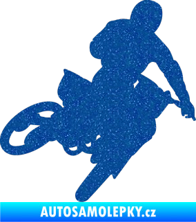 Samolepka Motorka 025 pravá motokros Ultra Metalic modrá