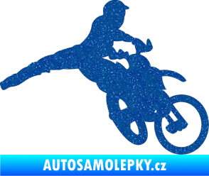 Samolepka Motorka 030 pravá motokros Ultra Metalic modrá