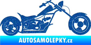 Samolepka Motorka chopper 001 pravá Ultra Metalic modrá