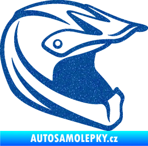 Samolepka Motorkářská helma 001 pravá Ultra Metalic modrá