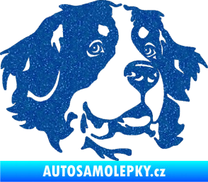 Samolepka Pes 131 pravá bernský salašnický pes Ultra Metalic modrá