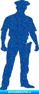 Samolepka Policajt 002 pravá Ultra Metalic modrá