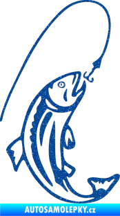 Samolepka Ryba s návnadou 003 pravá Ultra Metalic modrá