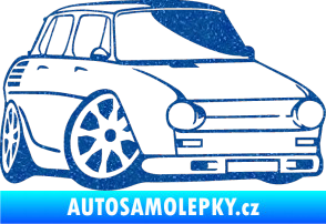 Samolepka Škoda 100 karikatura pravá Ultra Metalic modrá