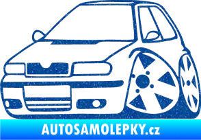 Samolepka Škoda Felicia karikatura levá Ultra Metalic modrá