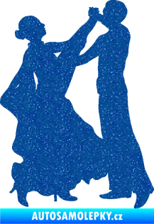 Samolepka Tanec 004 pravá společenský tanec pár Ultra Metalic modrá
