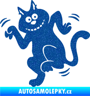 Samolepka Veselá kočka levá Ultra Metalic modrá