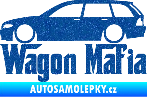 Samolepka Wagon Mafia 002 nápis s autem Ultra Metalic modrá