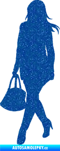Samolepka Žena na nákupu 005 levá Ultra Metalic modrá