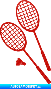 Samolepka Badminton rakety levá 3D karbon červený