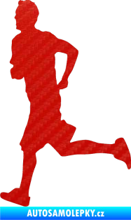 Samolepka Běžec 001 levá 3D karbon červený