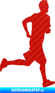 Samolepka Běžec 001 pravá 3D karbon červený