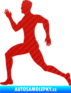 Samolepka Běžec 003 levá 3D karbon červený