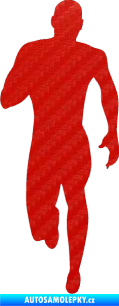 Samolepka Běžec 005 levá 3D karbon červený