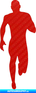 Samolepka Běžec 005 pravá 3D karbon červený