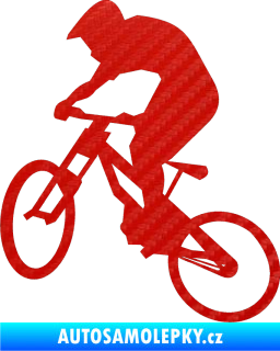 Samolepka Biker 002 levá 3D karbon červený