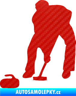 Samolepka Curling 001 levá 3D karbon červený