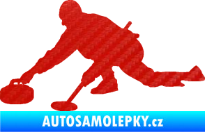 Samolepka Curling 003 levá 3D karbon červený