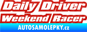 Samolepka Daily driver weekend racer 3D karbon červený