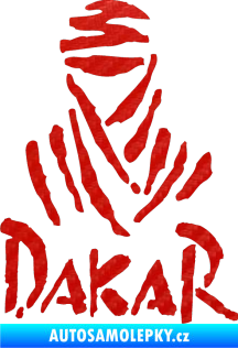 Samolepka Dakar 001 3D karbon červený