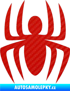 Samolepka Pavouk 005 3D karbon červený