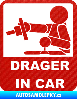 Samolepka Drager in car 004 3D karbon červený