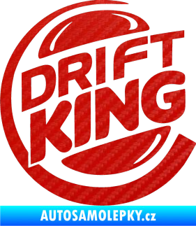 Samolepka Drift king 3D karbon červený