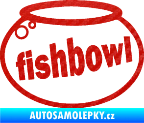 Samolepka Fishbowl akvárium 3D karbon červený