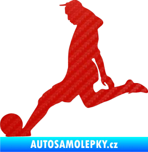 Samolepka Fotbalista 010 levá 3D karbon červený