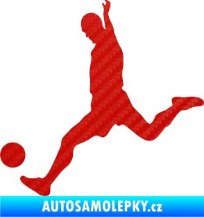 Samolepka Fotbalista 023 levá 3D karbon červený