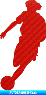 Samolepka Fotbalista 027 levá 3D karbon červený