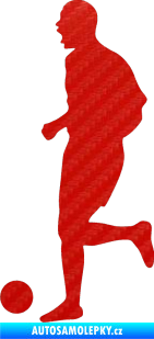 Samolepka Fotbalista 029 levá 3D karbon červený