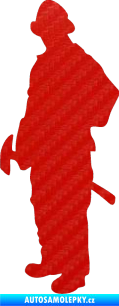 Samolepka Hasič 001 levá 3D karbon červený