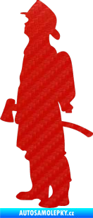 Samolepka Hasič 002 levá 3D karbon červený