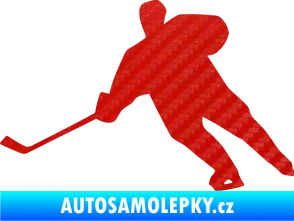 Samolepka Hokejista 014 levá 3D karbon červený