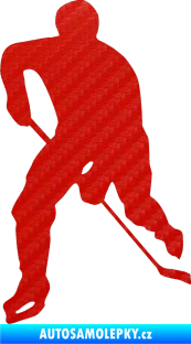 Samolepka Hokejista 022 levá 3D karbon červený