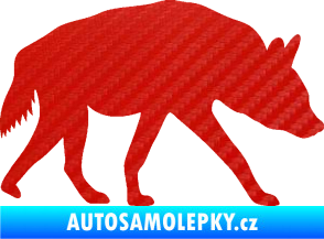 Samolepka Hyena 001 pravá 3D karbon červený