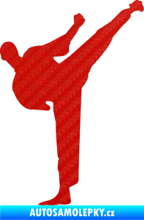 Samolepka Karate 001 pravá 3D karbon červený